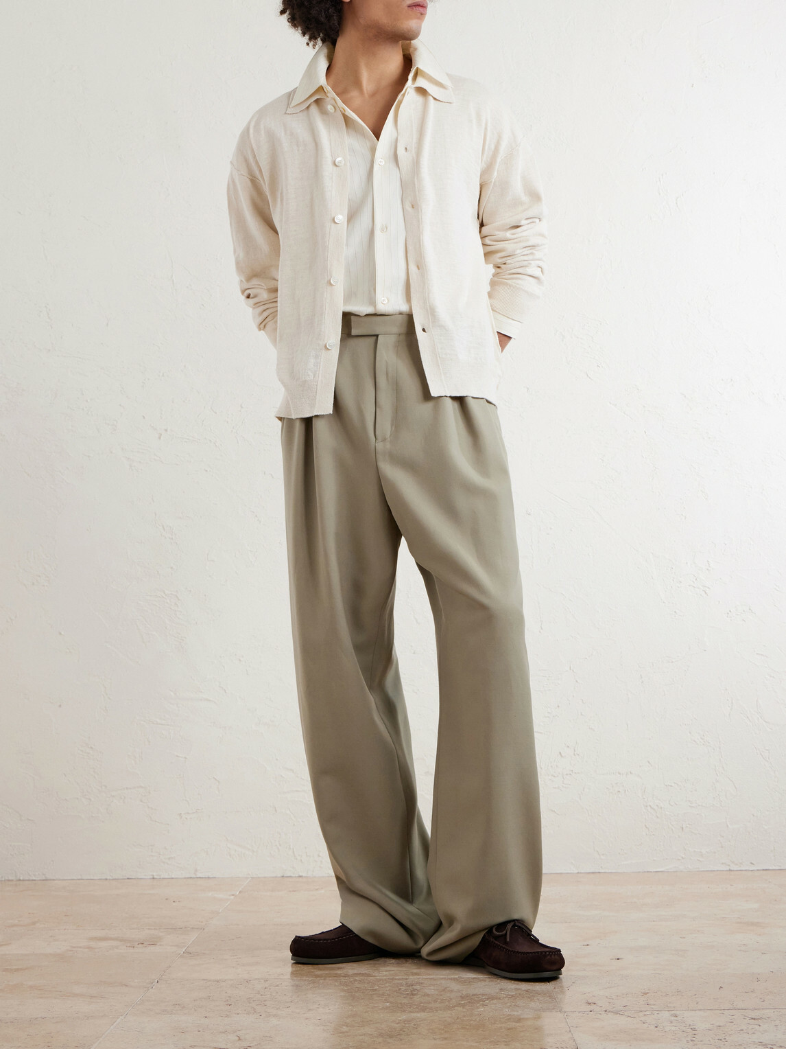 mfpen - Formal Cotton and Linen-Blend Cardigan - Neutrals