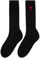 AMI Paris Black Ami de Cœur Socks