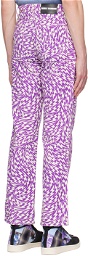 Double Rainbouu Purple & White She's Electric Trousers