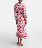 Heidi Klein Evia floral ruffled linen wrap dress