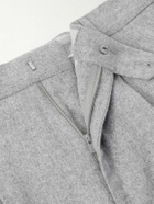 Brunello Cucinelli - Straight-Leg Pleated Cotton and Cashmere-Blend Suit Trousers - Gray