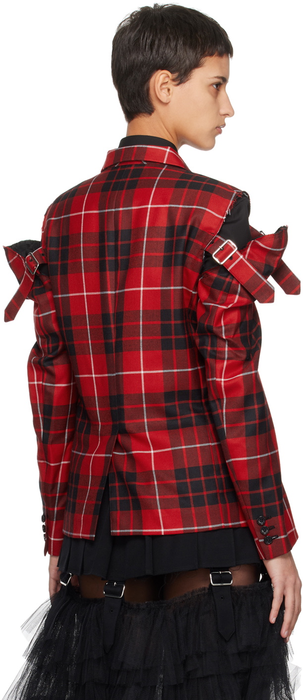 Black Comme des Garçons Red Check Blazer
