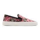 Saint Laurent Pink Radio-Print Venice Slip-On Sneakers