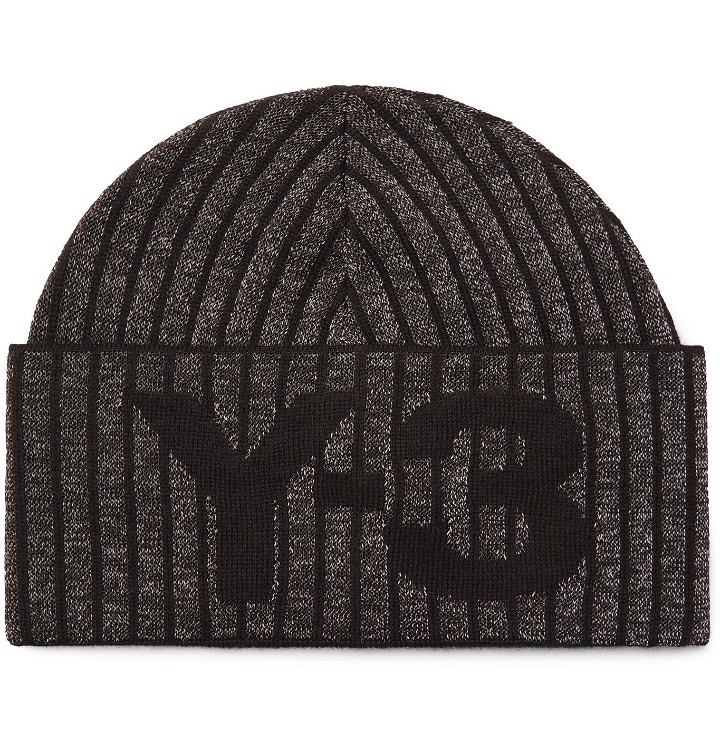 Photo: Y-3 - Logo-Intarsia Metallic Knitted Beanie - Black
