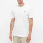 Comme des Garçons Play Men's Gold Heart Logo T-Shirt in White