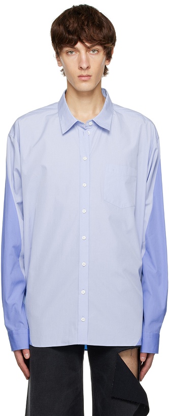 Photo: Peter Do Blue Combo Twisted Oversized Shirt