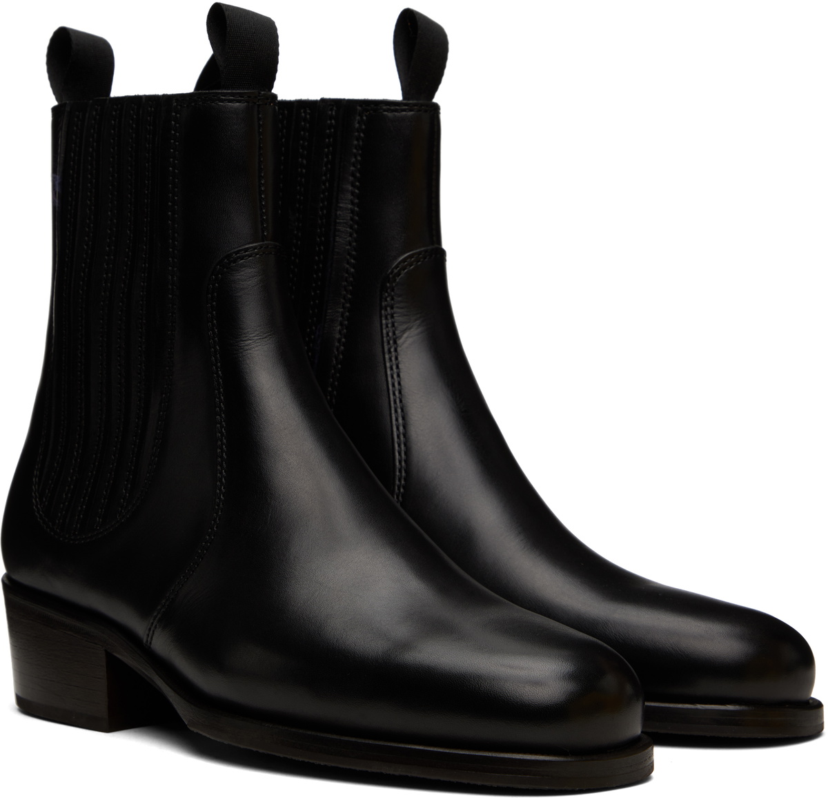 LEMAIRE Black Leather Chelsea Boots