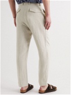 Officine Générale - Owen Tapered Belted Linen Suit Trousers - Neutrals