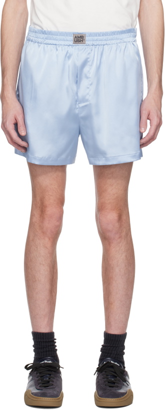 Photo: AMBUSH Blue Satin Boxer Shorts