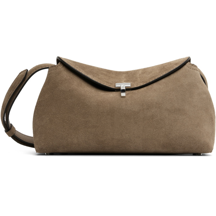 Photo: TOTEME Tan T-Lock Suede Clutch