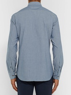 Brioni - Button-Down Collar Cotton-Chambray Shirt - Blue