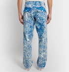 Monitaly - Paint-Splattered Tie-Dyed Denim Jeans - Blue