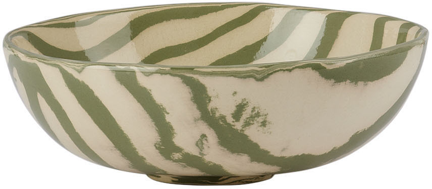 Henry Holland Studio Green & White Stripe Small Bowl
