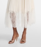 Self-Portrait Bouclé and chiffon midi dress