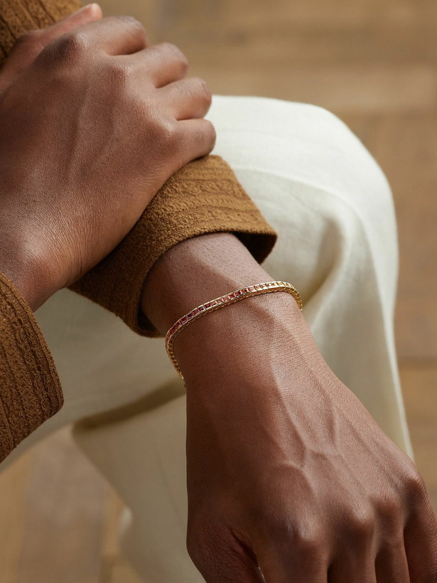 Photo: 42 Suns - 14-Karat Gold Sapphire Bracelet - Gold