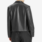 Second/Layer Men's Button Through Leather Jacket in Black