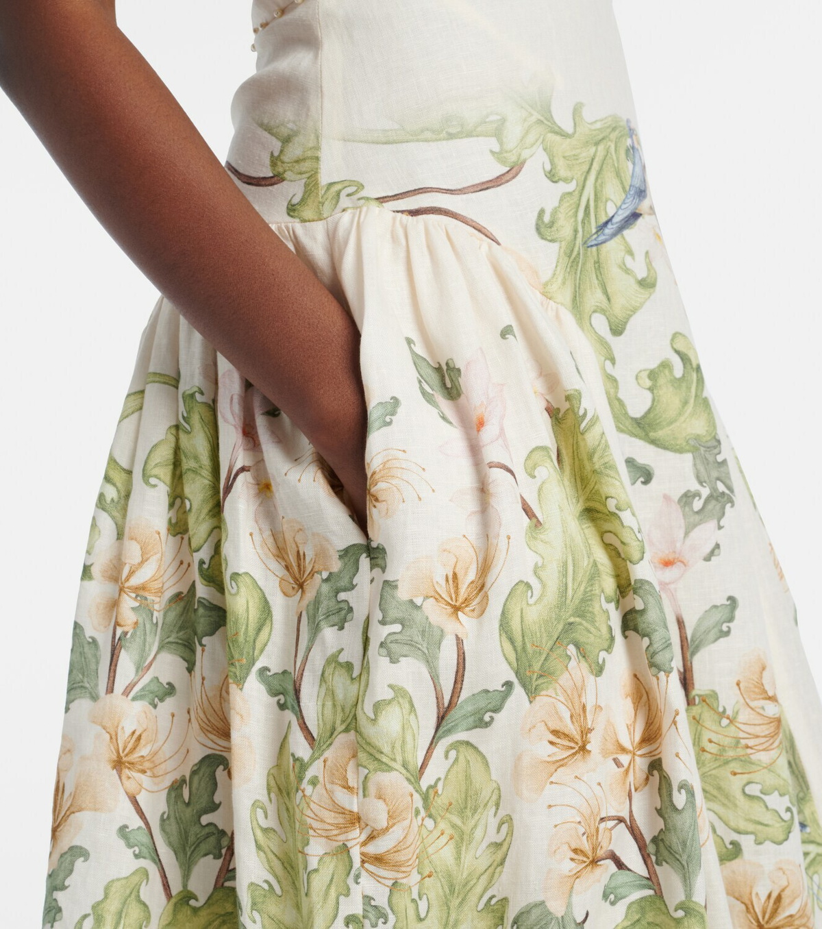 Agua by Agua Bendita Balsa Anhelo floral linen midi dress