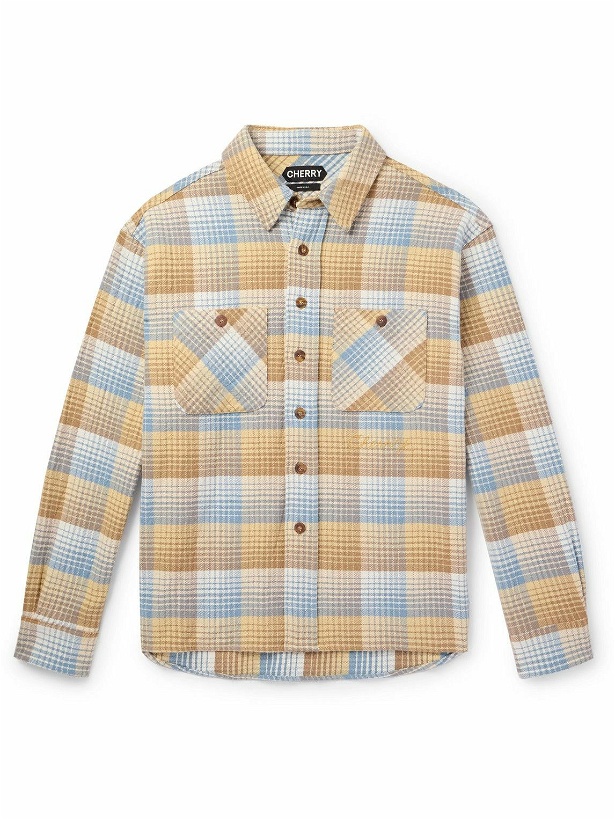 Photo: Cherry Los Angeles - Checked Cotton-Flannel Shirt - Neutrals