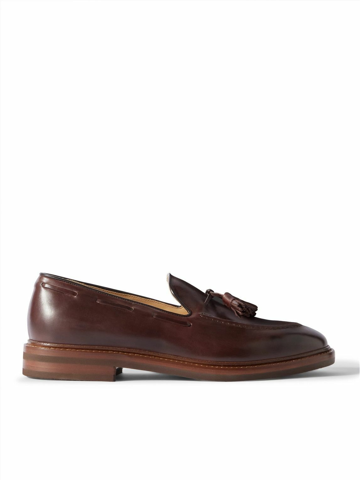 Brunello Cucinelli Tassel Loafers Brown Grained Leather EU 46 Unworn Made in Ita Brunello Cucinelli Men main image 4
