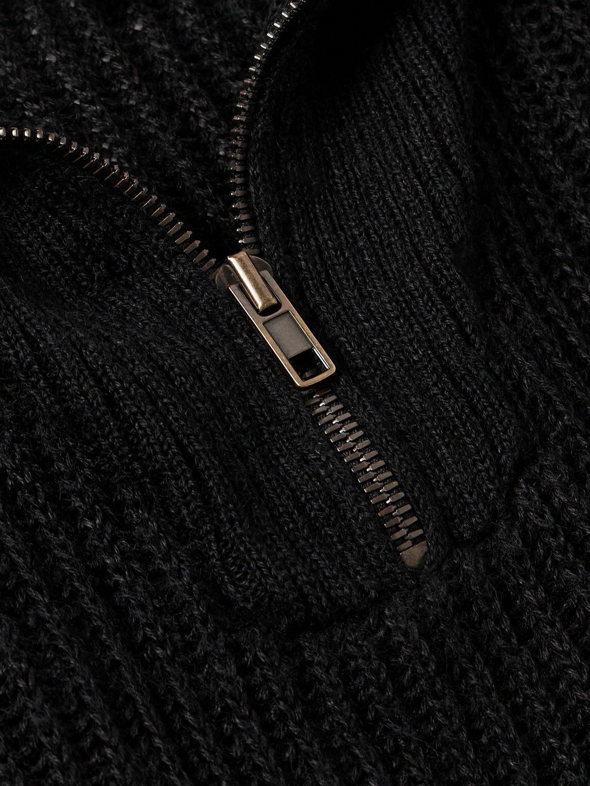 Maison Margiela - Ribbed Linen and Wool-Blend Half-Zip Maison Margiela - Ribbed Linen and Wool-Blend Half-Zip