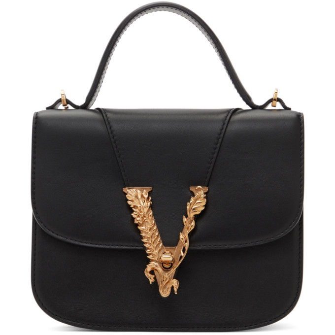 Versace Black Small Virtus Shoulder Bag Versace