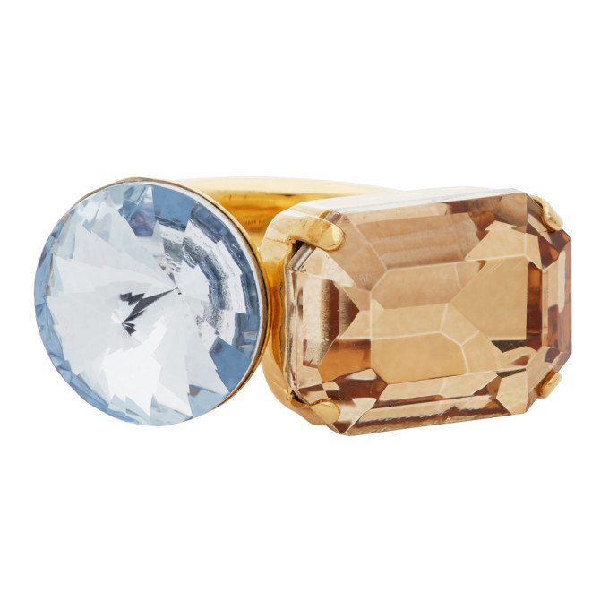 Dries Van Noten Gold Crystal Ring Dries Van Noten