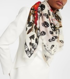 Alexander McQueen Skull floral wool scarf