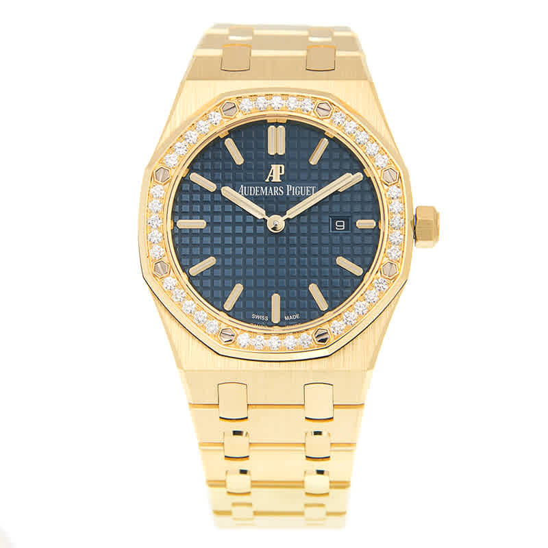 Audemars Piguet Royal Oak Blue Dial Ladies 18 Carat Yellow Gold Watch 67651BA.ZZ.1261BA.02