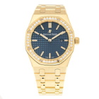 Audemars Piguet Royal Oak Blue Dial Ladies 18 Carat Yellow Gold Watch 67651BA.ZZ.1261BA.02