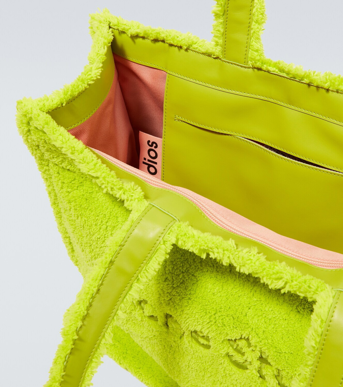 Acne Studios Logo teddy fleece tote bag