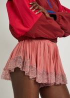 Saint Laurent Lace-trim Silk-georgette Shorts Pink