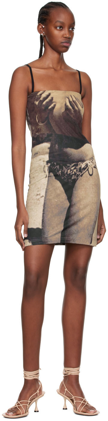 ELLISS SSENSE Exclusive Brown Recycled Polyester Mini Dress