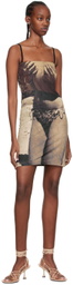 ELLISS SSENSE Exclusive Brown Recycled Polyester Mini Dress
