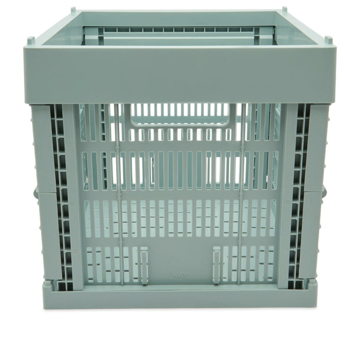 Photo: HAY Cube Recycled Colour Crate in Dusty Blue 