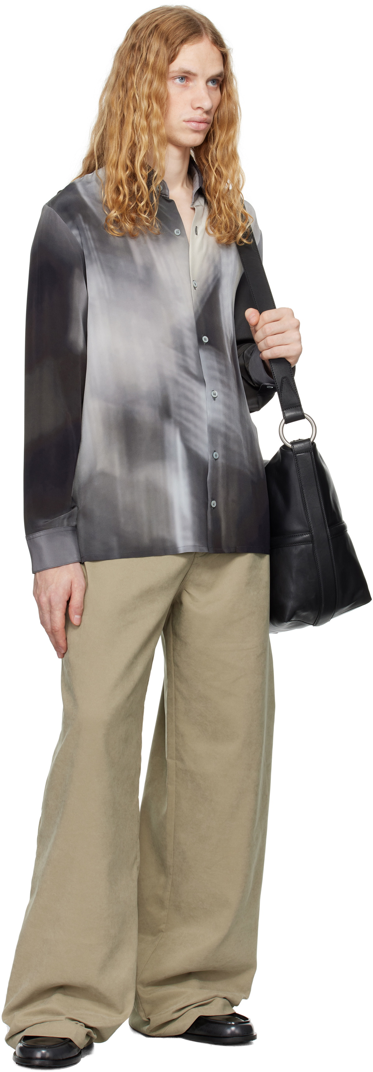 Serapis Gray Berth Blur Silk Shirt