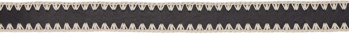 CMMN SWDN Black & Beige Crochet Leather Belt
