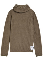 Satisfy Fuzzfleece Hooded Knit Sweatshirt Brown