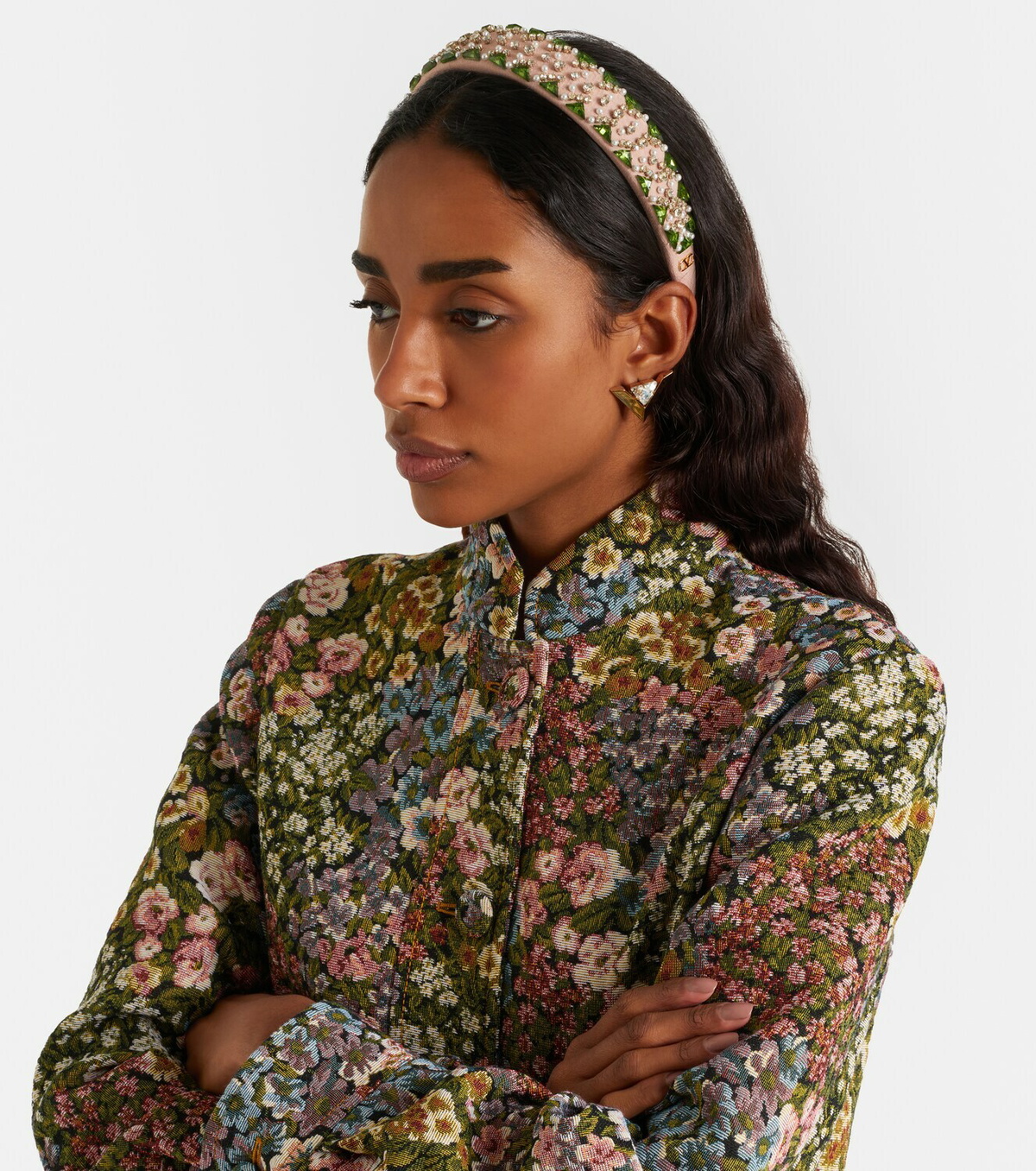 Valentino Crepe Couture embellished headband