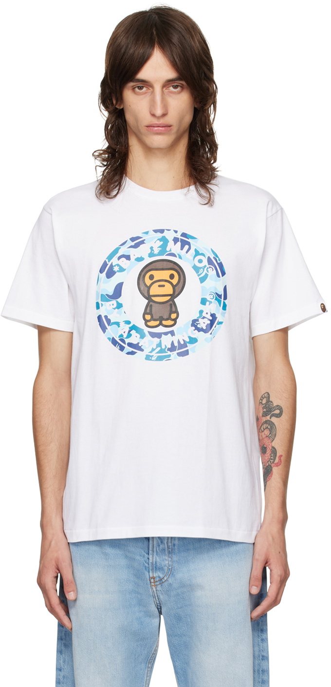 BAPE White ABC Camo Milo Busy Works T-Shirt A Bathing Ape
