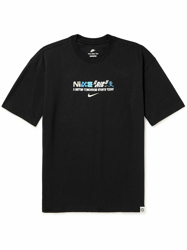 Photo: Nike - NSW Logo-Print Cotton-Jersey T-Shirt - Black