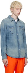 Polo Ralph Lauren Blue Distressed Denim Shirt