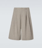 Our Legacy Split striped cotton and linen-blend capri pants