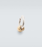Rainbow K Piercing 14kt gold single earring with diamonds