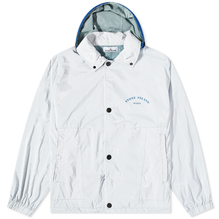 Photo: Stone Island Men's Marina Stop Prismatico Jacket in Sky Blue