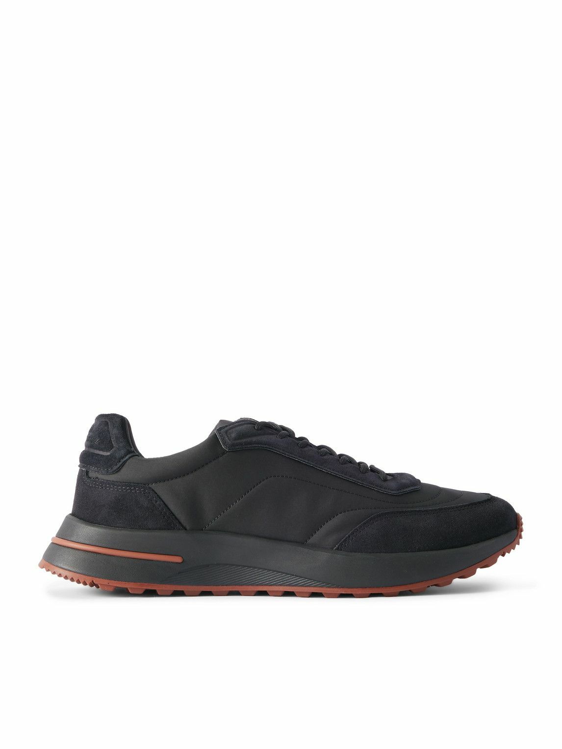 Loro Piana - Weekend Walk Evo Suede-Trimmed Shell Sneakers - Black