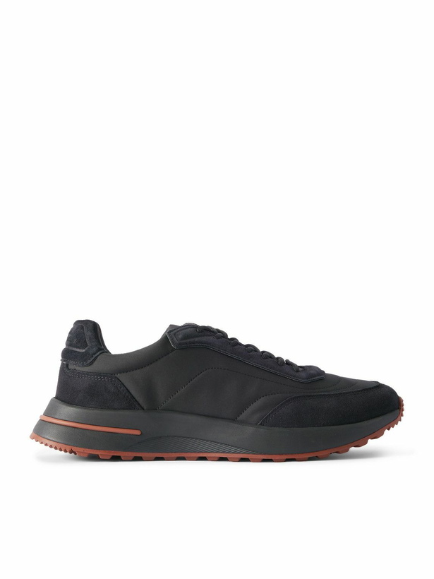 Photo: Loro Piana - Weekend Walk Evo Suede-Trimmed Shell Sneakers - Black