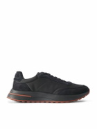 Loro Piana - Weekend Walk Evo Suede-Trimmed Shell Sneakers - Black