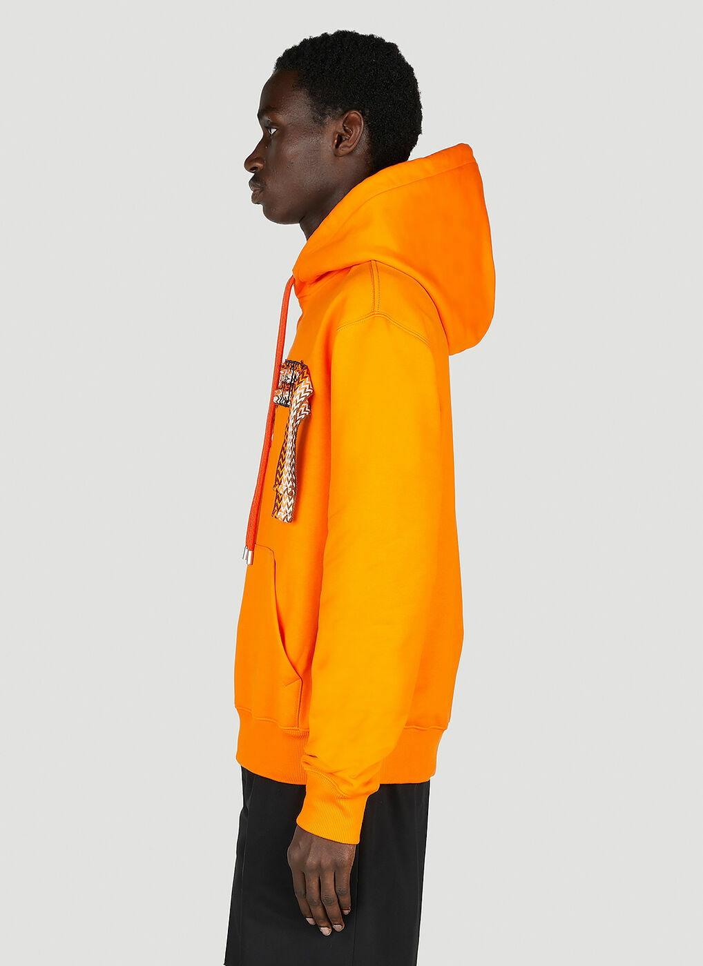 Lanvin - Curb Lace Embroidered Hooded Sweatshirt in Orange Lanvin