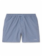 Saturdays NYC - Timothy Straight-Leg Mid-Length Striped Seersucker Swim Shorts - Blue