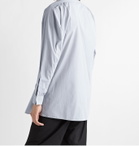 Maison Margiela - Grandad-Collar Embroidered Cotton-Poplin Shirt - Gray